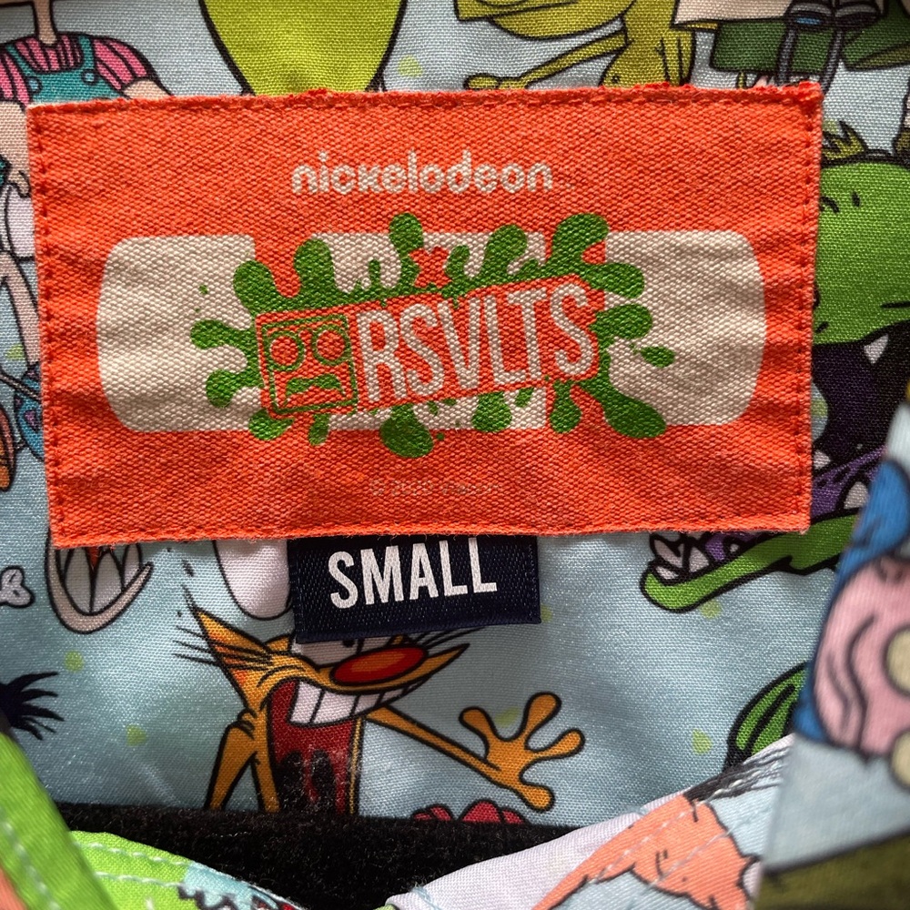 RSVLTS Nickelodeon Cartoon Print Casual Shirt - Blue and Green - Picture 5 of 6